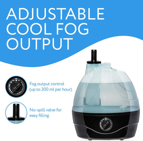 Reptile Fogger Terrarium Humidifier - Adjustable Fog Output - 2.2 Liter Tank
