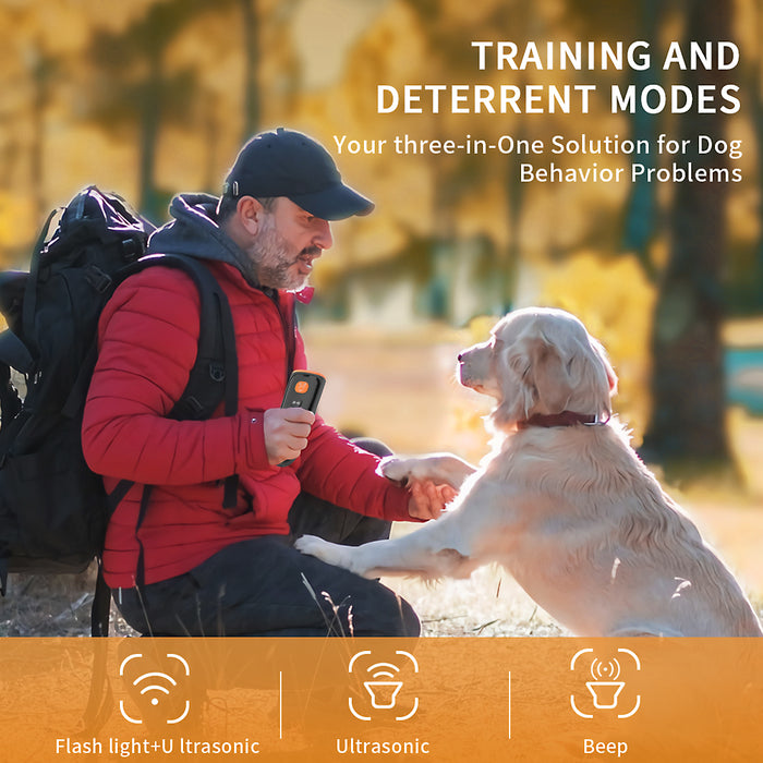 Dog Repeller No Dog Noise Anti Barking Device Ultrasonic Dog Bark Deterrent Devices Training 3 Modes USB Rechargeable