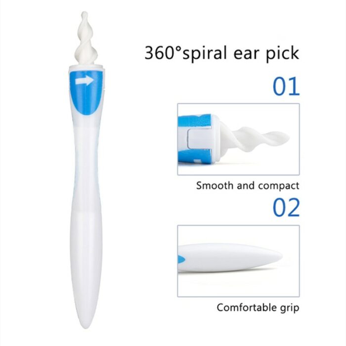 Ear Cleaner With Soft Silicone Ear Wax Remover Tool 16 Replacement Tips Spiral Earwax Health Ear Cleaner Care Tools