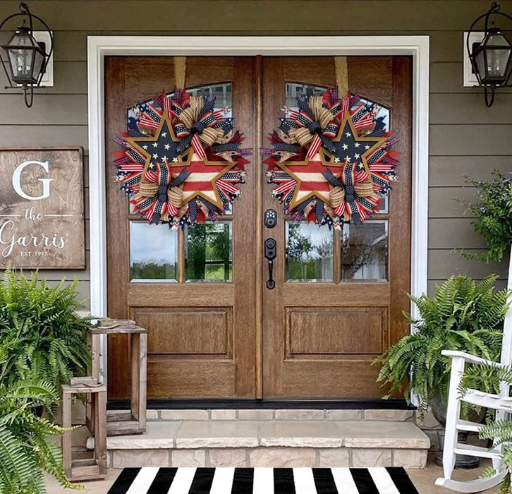 Rustic Patriotic Stars Wreath