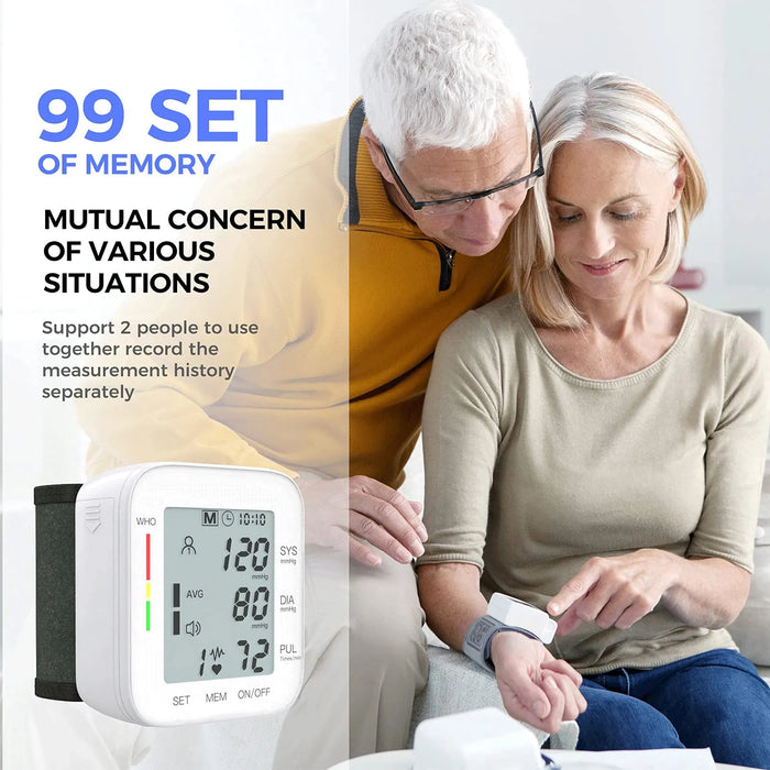 Blood Pressure Monitor LCD Display Adjustable Wrist Cuff