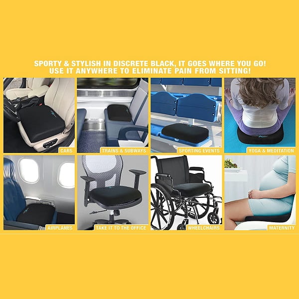 Car Seat Cushion Orthopedic Chair Pads With Anti-Slip Bottom