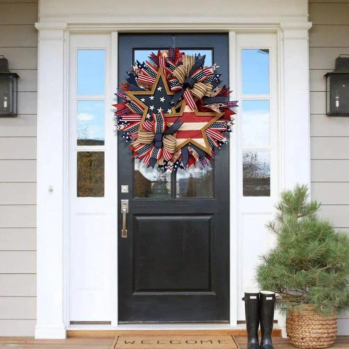 Rustic Patriotic Stars Wreath