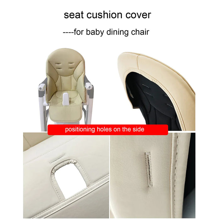 High Chair Seat Cushion: PU Leather Safety Belt Pads