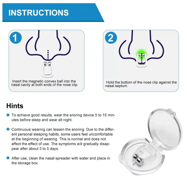 Snore Stopper Magnetic Nose Clips (4 Piece Set)