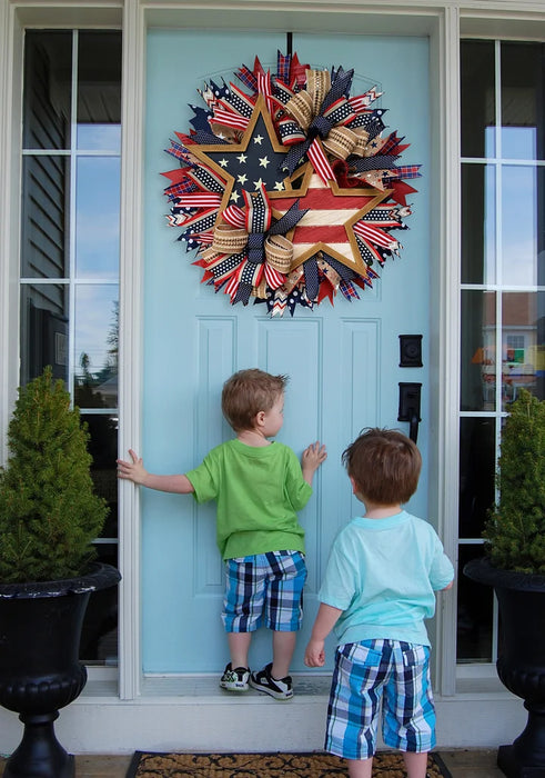 Rustic Patriotic Stars Wreath