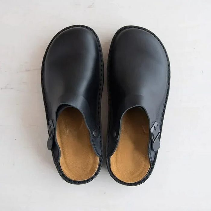 Men's Soft Leather Slippers - Proven Plantar Fasciitis, Foot and Heel Pain Relief