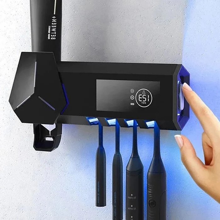 Smart UV Toothbrush Holder - Multifunctional Toothbrush Disinfector Automatic Toothpaste Dispenser Squeezer