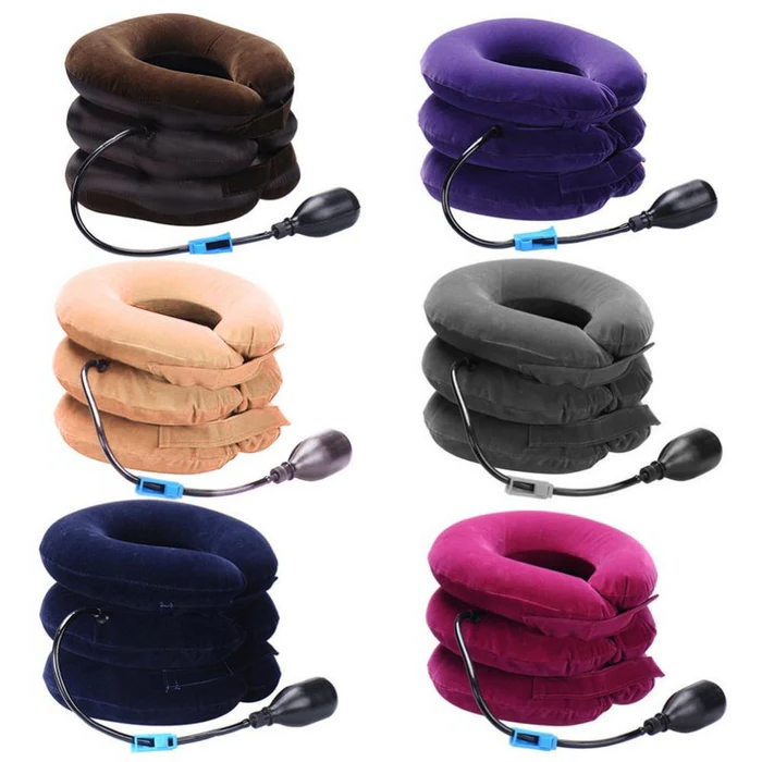 Three Layers Cervical Neck Traction Inflatable Pillow