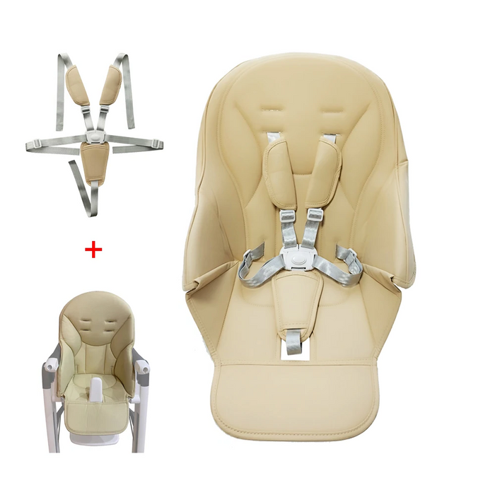 High Chair Seat Cushion: PU Leather Safety Belt Pads