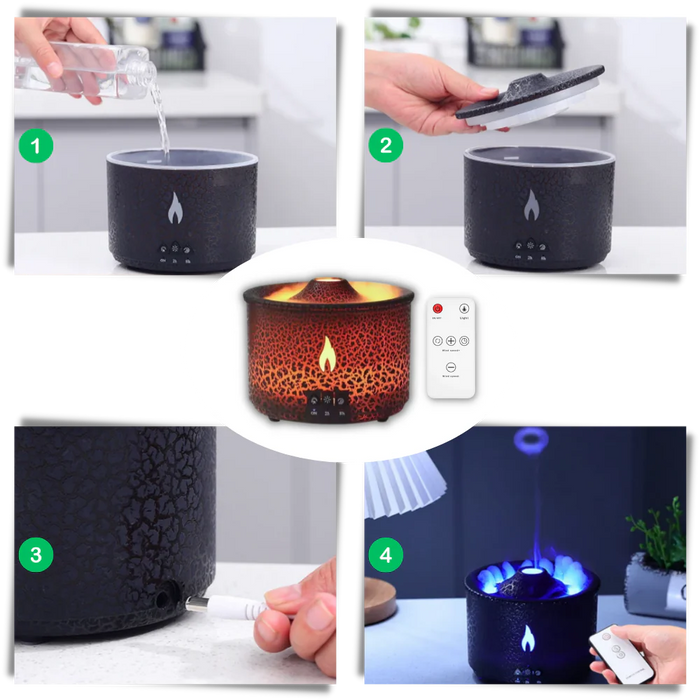 Relaxing volcano humidifier