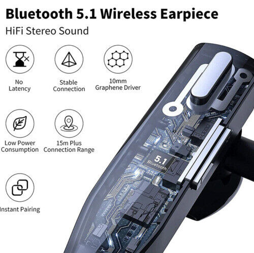 Trucker Dual Mic Wireless Bluetooth 5.1 Noise Cancelling Headset/Earpiece