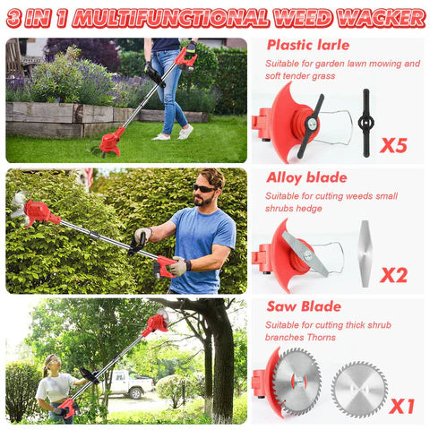 Best Powerful Electric Battery Operated Cordless Metal Blade Weed Eater / Grass Trimmer
