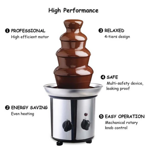 4 Tier Chocolate Fondue Fountain Machine