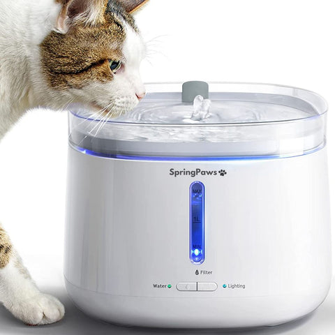Cat Water Fountain Suspenser - For Cats and Dogs - Detachable 2 Liter Tank - Ultra Quite
