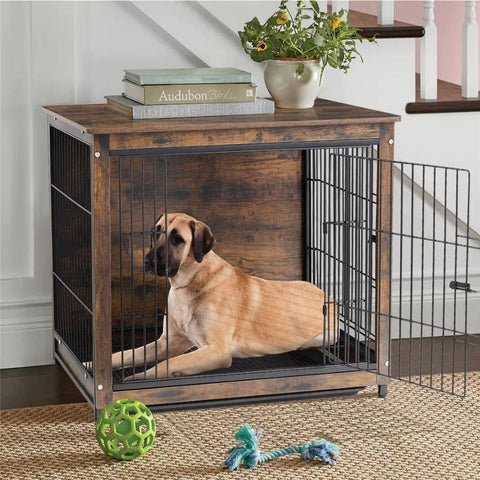 Wooden Dog Crate Kennel end Table