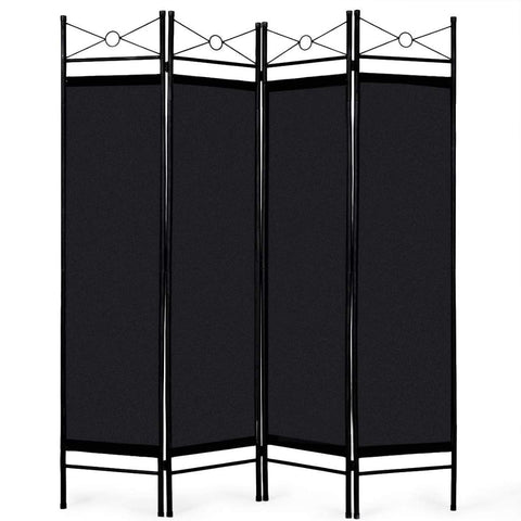 Room Divider By Ribbedecor - Midnight Black - Four Panel