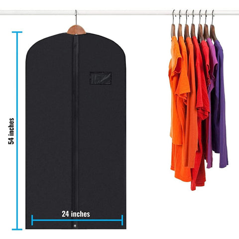 Set of 5 Premium Garment Bags - Clear window, Water-resistant - 40