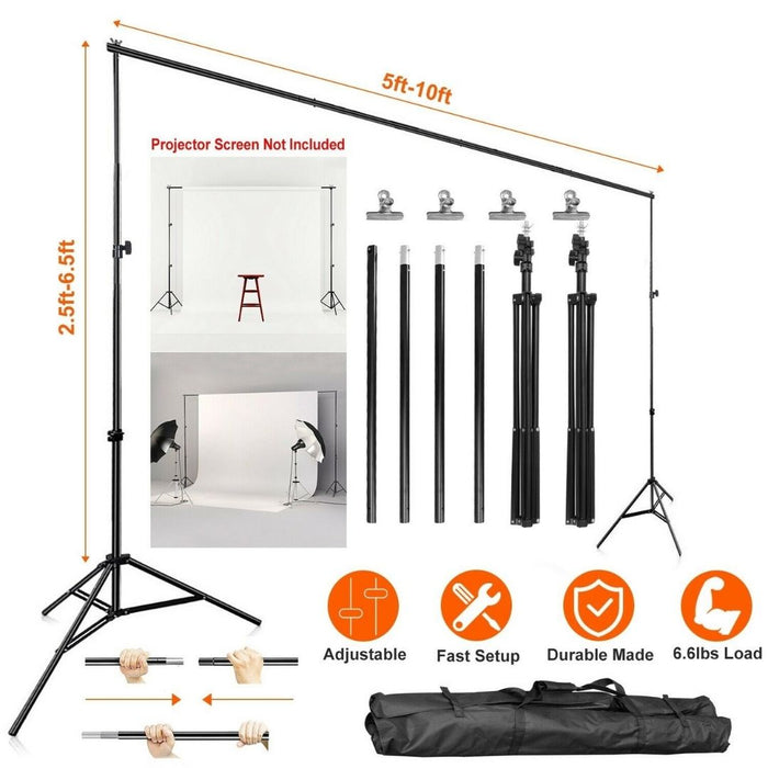 10ft Adjustable Photography Backdrop stand Kit