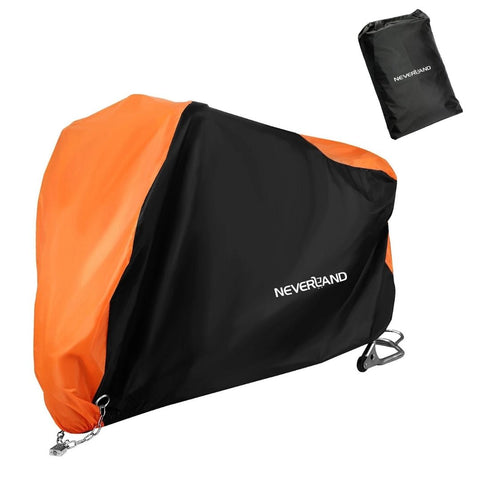 Waterproof Motorcycle Cover | With Lock-hole, Elastic Band and Buckle | Heavy-Duty | Universal Fit