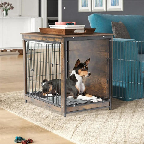 Wooden Dog Crate Kennel end Table