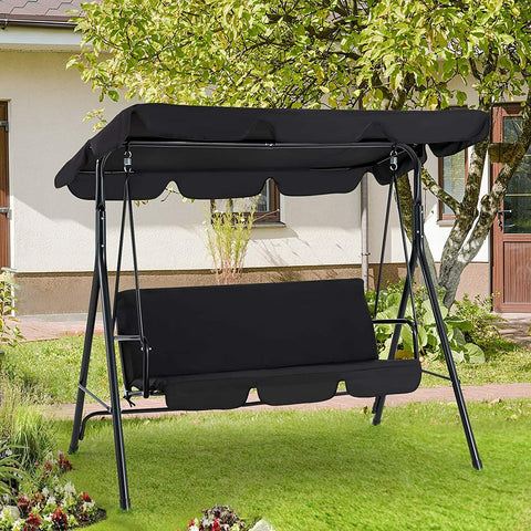 Outdoor patio swing bench - With canopy and removable cushion