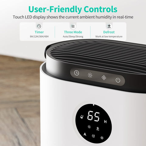 Dehumidifier - With Humidity Control, Timer and Auto-off - Ultra-Quite