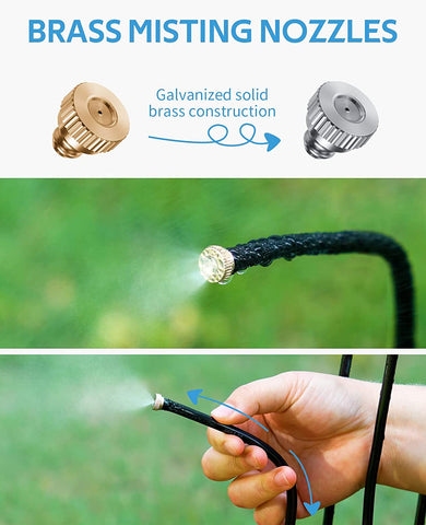 Instant Relief Portable Misting System - Including 4 Brazz nozzles and 26ft Misting Line