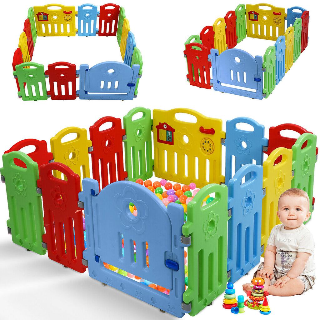 Baby Play Yard | With Activity Board and Safety Lock