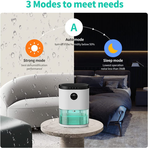 Dehumidifier - With Humidity Control, Timer and Auto-off - Ultra-Quite