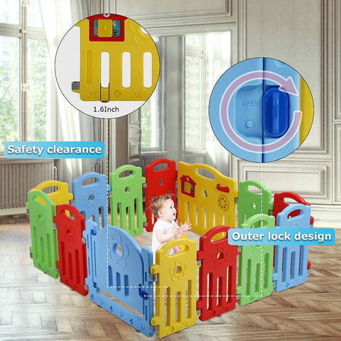 Baby Play Yard | With Activity Board and Safety Lock