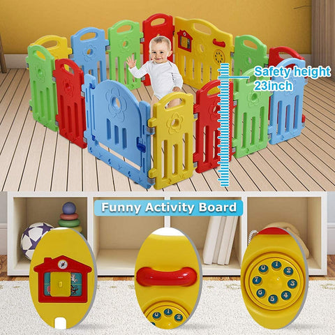 Baby Play Yard | With Activity Board and Safety Lock