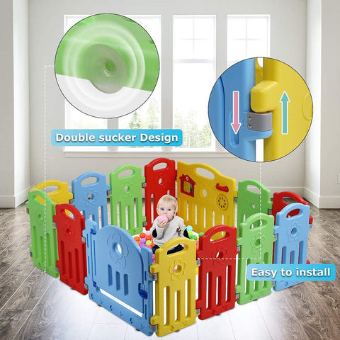 Baby Play Yard | With Activity Board and Safety Lock