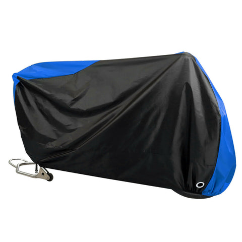 Waterproof Motorcycle Cover | With Lock-hole, Elastic Band and Buckle | Heavy-Duty | Universal Fit