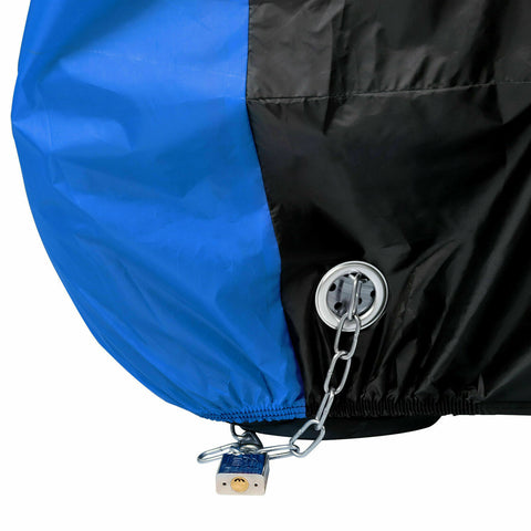 Waterproof Motorcycle Cover | With Lock-hole, Elastic Band and Buckle | Heavy-Duty | Universal Fit