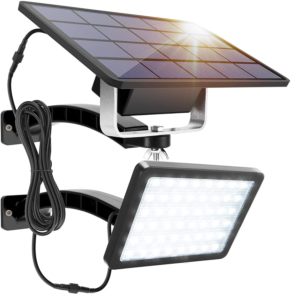 Easy-Mount Outdoor Solar flood Light - Dusk to Dawn Light - IP65 Waterproof - 5500mAh Battery