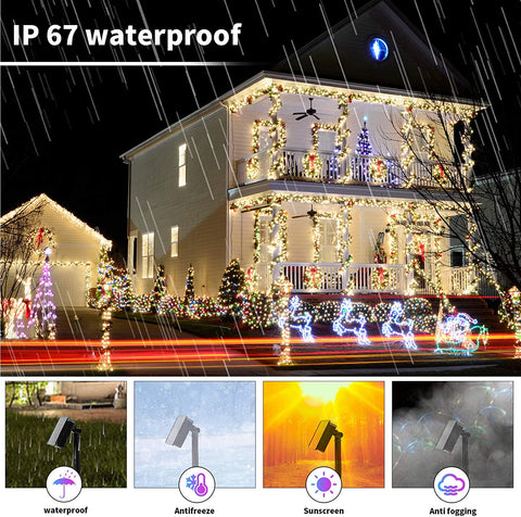 Outdoor Solar String Fairy Rope Lights - 40ft - 8 LED Color Modes - Waterproof