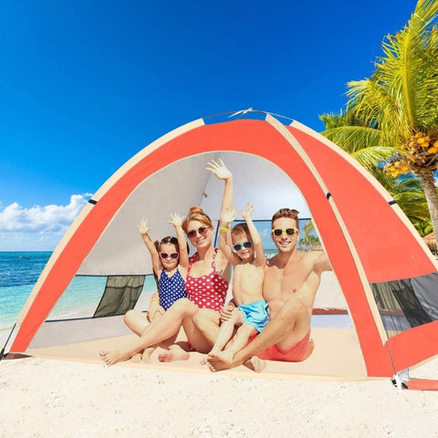 Instant Pop-Up Beach Tent - 4 Person Sun Shelter - UPF 50+