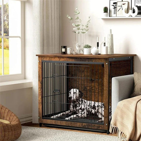 Wooden Dog Crate Kennel end Table