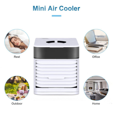 4 in 1 Mini Air Conditioner - Cooler Fan, Humidifier, Air Purifier and Aroma Diffuser