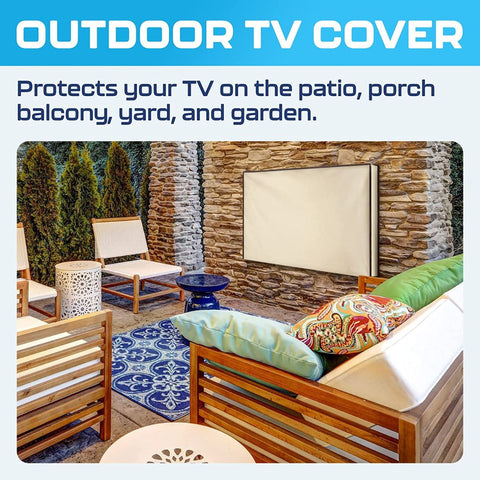 Outdoor TV Cover Protector | With Remote Storage Pocket | Waterproof