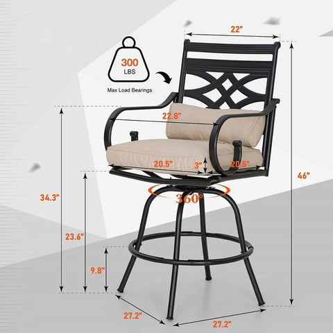 Patio swifel counter stools 26