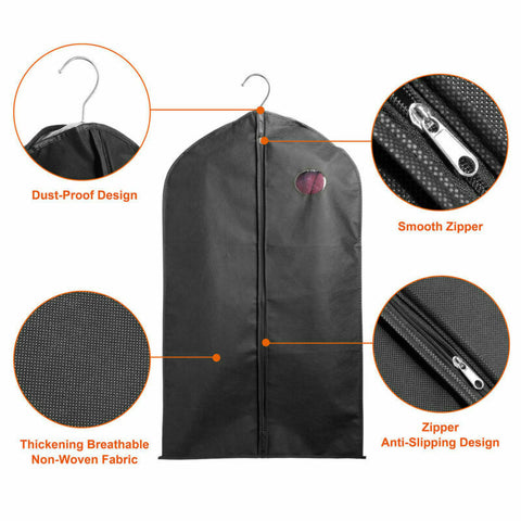 Set of 5 Premium Garment Bags with transparent window - Zipper/39