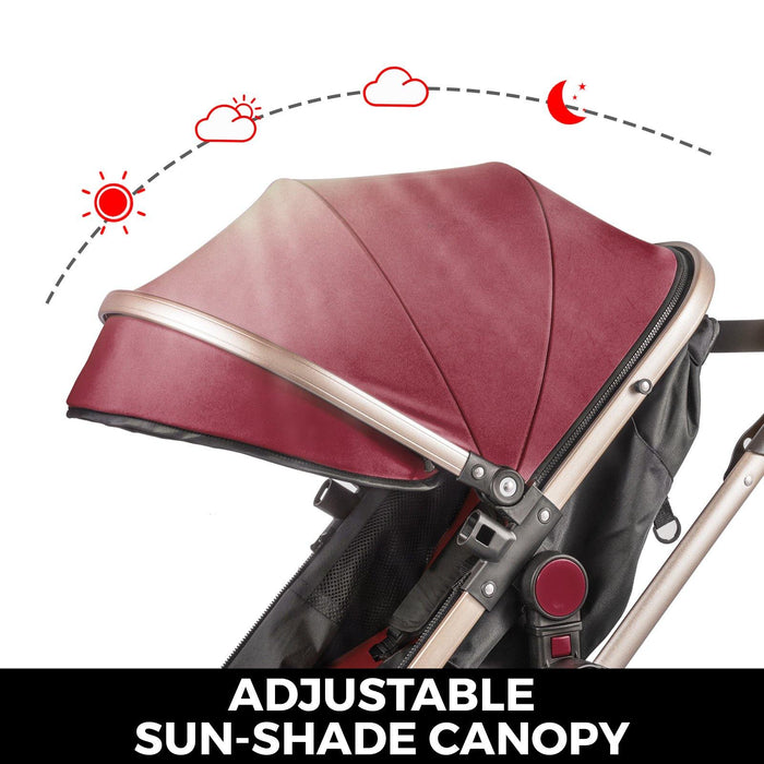 Red Baby Stroller Foldable Pram Car Seat