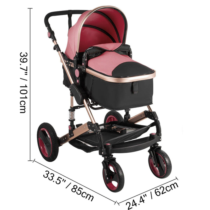 Red Baby Stroller Foldable Pram Car Seat