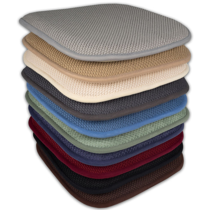 Memory Foam Anti-Slip Chair Cushions - 16" x 16"
