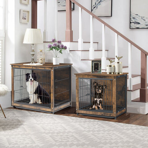 Wooden Dog Crate Kennel end Table