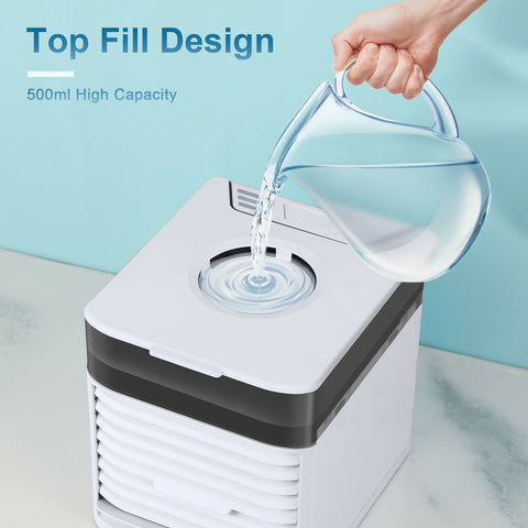 4 in 1 Mini Air Conditioner - Cooler Fan, Humidifier, Air Purifier and Aroma Diffuser